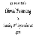 Choral Eversong - Sunday 28th September, 4pm