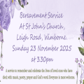 Bereavement Service - Sunday 23rd November, 3.30pm