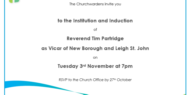 The Institution and Induction of Tim Partridge - Tuesday 3rd November